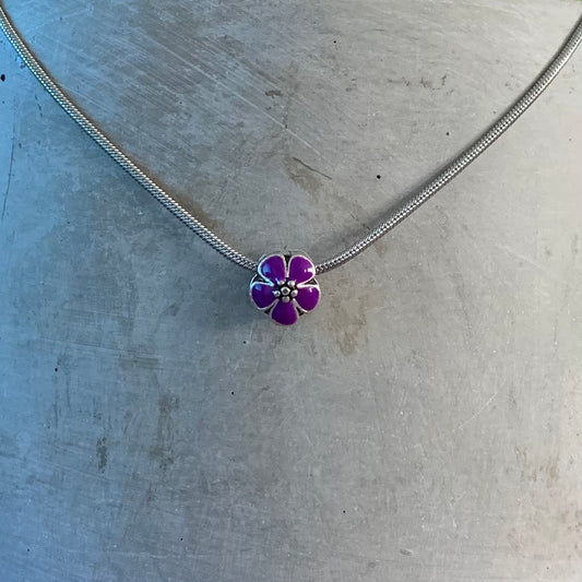 NECKLACES | Snake Chain with Flower, purple