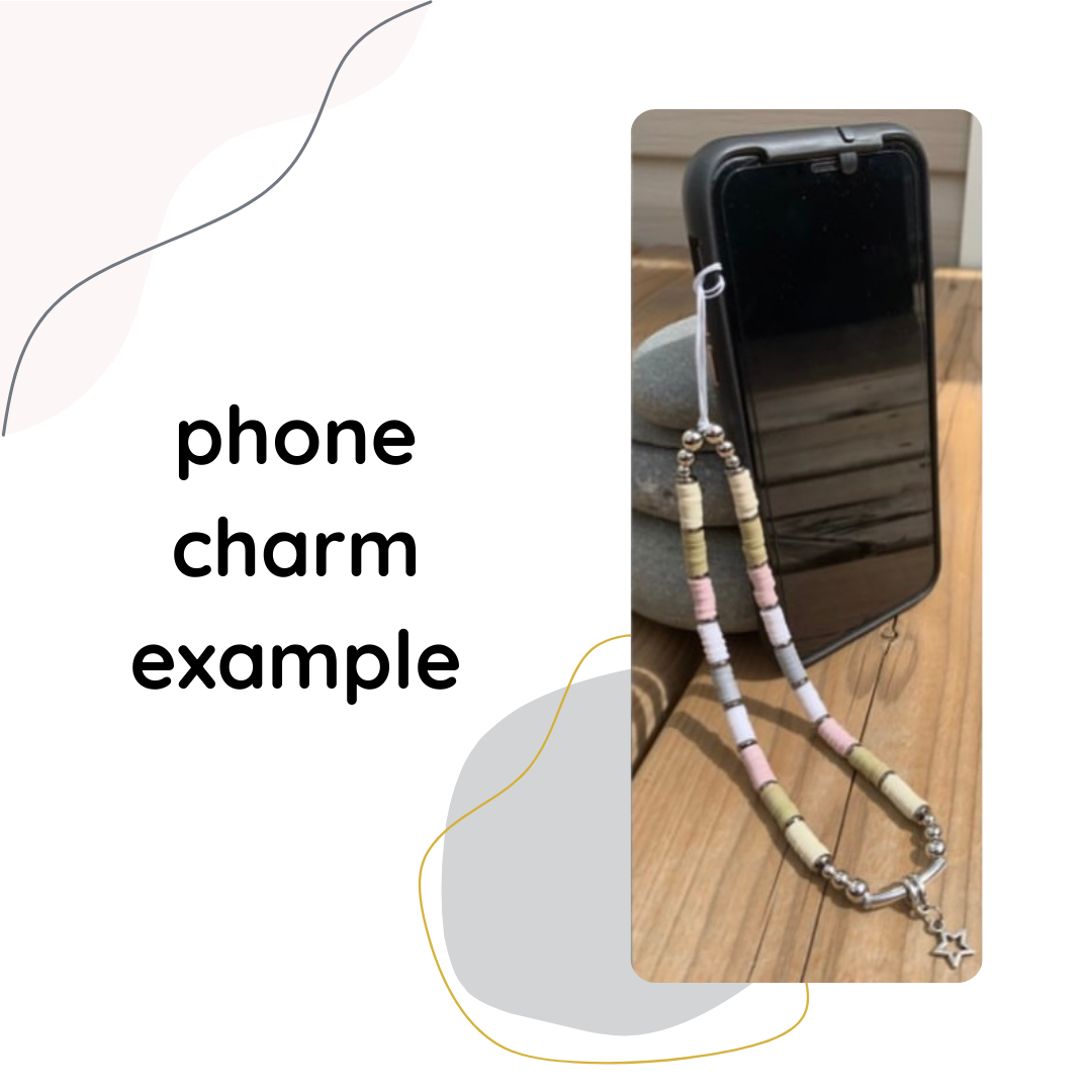 PHONE CHARMS | black X green