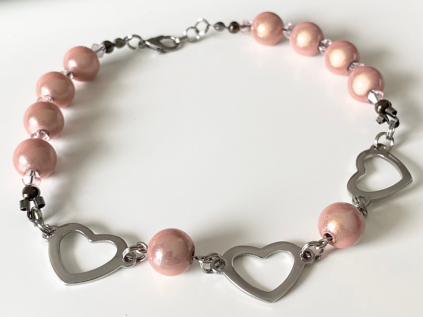 ANKLETS | pink + heart, style1