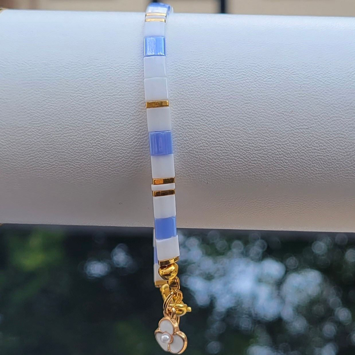 BRACELETS | tila, gold X periwinkle X white